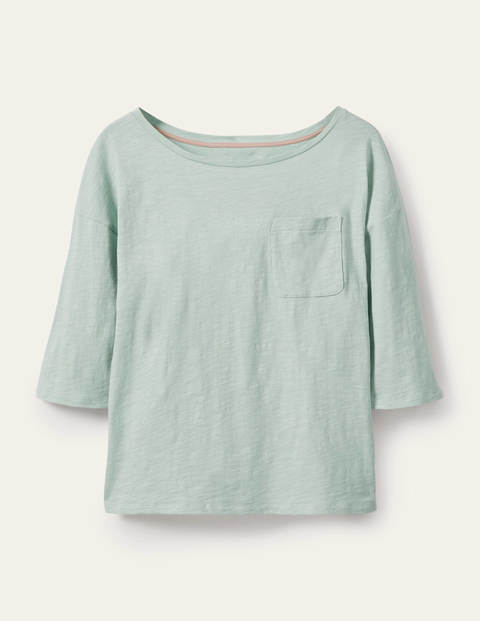 Le T-shirt à col bateau en coton - Eau douce Le T-shirt à col bateau en coton - Eau douce