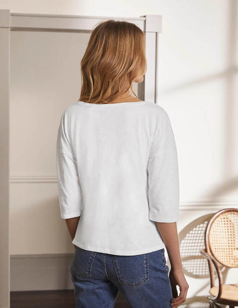 The Cotton Boxy Boatneck Tee - White The Cotton Boxy Boatneck Tee - White