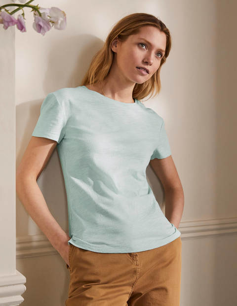 Das Boyfriend-T-Shirt aus Baumwolle - Seeblau Das Boyfriend-T-Shirt aus Baumwolle - Seeblau