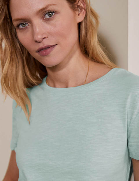 Das Boyfriend-T-Shirt aus Baumwolle - Seeblau Das Boyfriend-T-Shirt aus Baumwolle - Seeblau