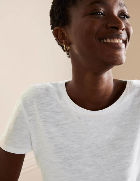 Das Boyfriend-T-Shirt aus Baumwolle - Weiß Das Boyfriend-T-Shirt aus Baumwolle - Weiß