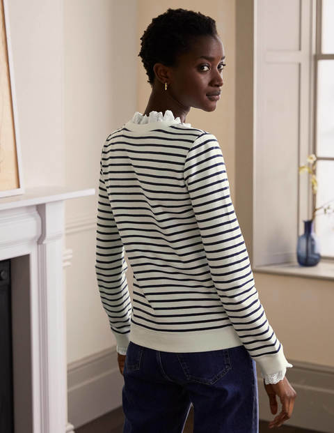 Holly Jersey Sweatshirt - Ivory/ Navy Holly Jersey Sweatshirt - Ivory/ Navy