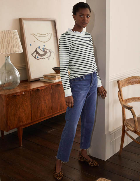 Holly Jersey Sweatshirt - Ivory/ Navy Holly Jersey Sweatshirt - Ivory/ Navy