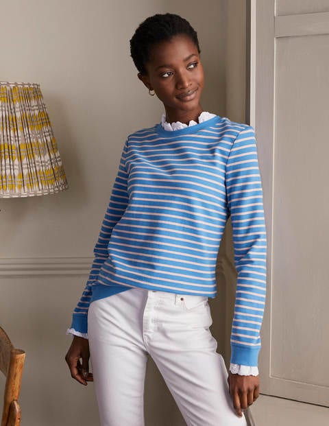 Holly Jersey Sweatshirt - School House Blue/ Chalky Pink Holly Jersey Sweatshirt - School House Blue/ Chalky Pink