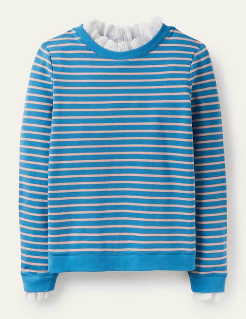 Holly Jersey Sweatshirt - School House Blue/ Chalky Pink Holly Jersey Sweatshirt - School House Blue/ Chalky Pink