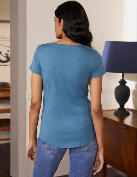 Superweiches T-shirt mit Rundhalsausschnitt - Azurblau Superweiches T-shirt mit Rundhalsausschnitt - Azurblau