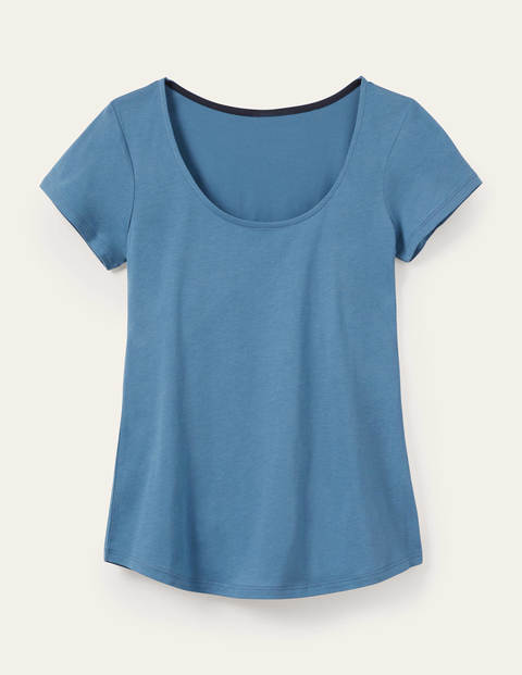 Superweiches T-shirt mit Rundhalsausschnitt - Azurblau Superweiches T-shirt mit Rundhalsausschnitt - Azurblau