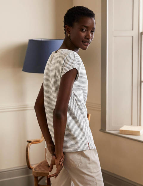 The Cotton Voop Tee - Ivory/Navy The Cotton Voop Tee - Ivory/Navy