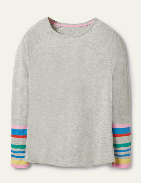 Lorna Baseball Jersey Tee - Cherry Blossom and Grey Cuff Lorna Baseball Jersey Tee - Cherry Blossom and Grey Cuff