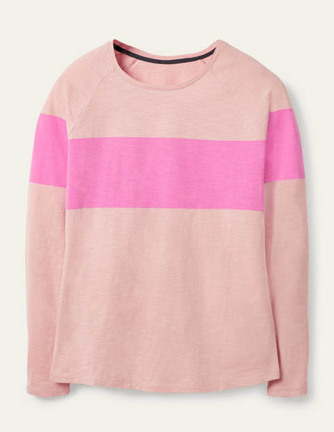 Lorna Jerseyoberteil im Baseball-Stil - Milchshake/Rosa, Gestreift Lorna Jerseyoberteil im Baseball-Stil - Milchshake/Rosa, Gestreift