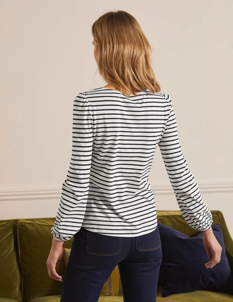 Supersoft Long Sleeve Tee - Ivory/ Navy Supersoft Long Sleeve Tee - Ivory/ Navy