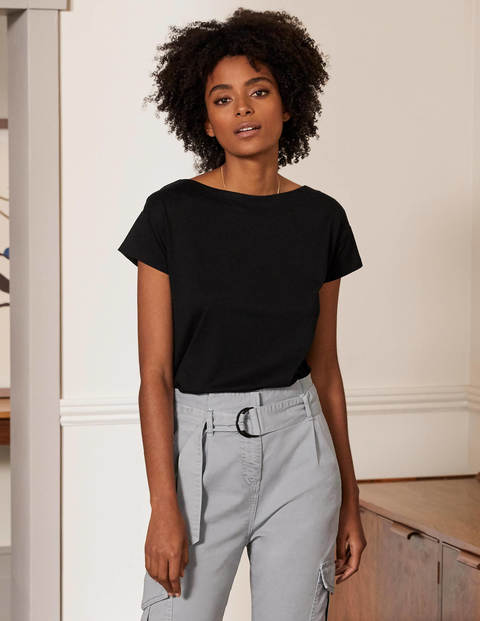 Supersoft Slash Neck Tee - Black Supersoft Slash Neck Tee - Black