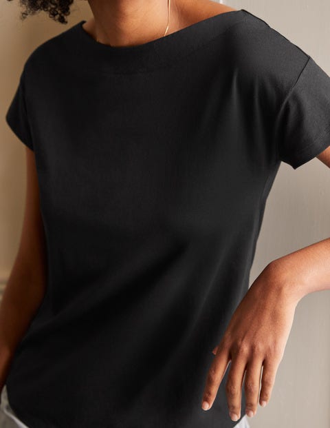 Supersoft Slash Neck Tee - Black Supersoft Slash Neck Tee - Black