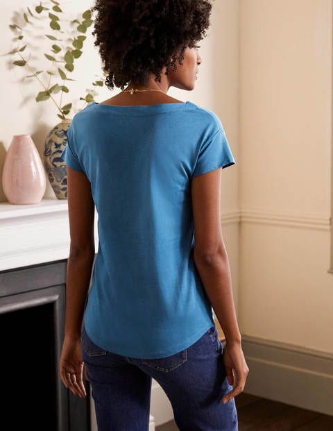 Supersoft Slash Neck Tee - Azure Supersoft Slash Neck Tee - Azure