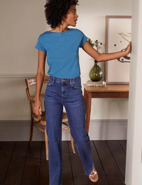 Supersoft Slash Neck Tee - Azure Supersoft Slash Neck Tee - Azure