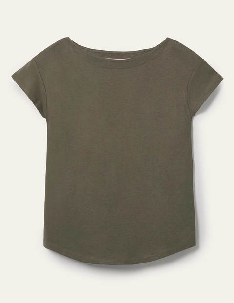Superweiches T-Shirt mit U-Boot-Ausschnitt - Klassisches Khaki Superweiches T-Shirt mit U-Boot-Ausschnitt - Klassisches Khaki