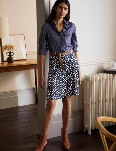 Julie Skirt - French Navy, Falling Bud Julie Skirt - French Navy, Falling Bud