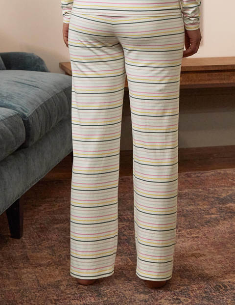 Emma Pyjama Bottoms - Pale Lemon and Heath Stripe Emma Pyjama Bottoms - Pale Lemon and Heath Stripe
