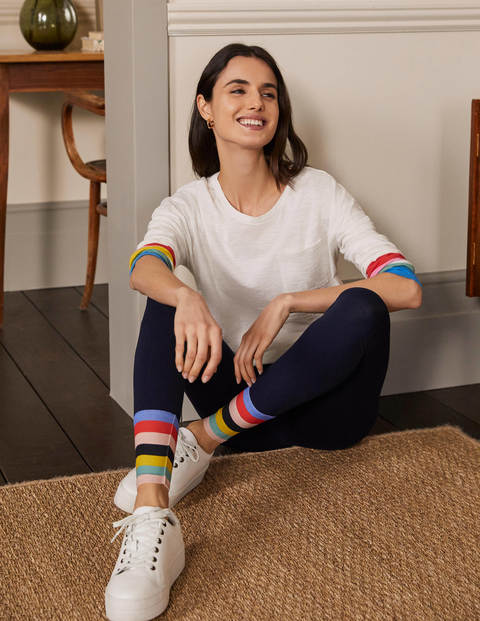 Favourite Leggings - Navy Rainbow Cuff Favourite Leggings - Navy Rainbow Cuff