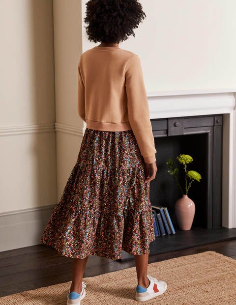 Woven Mix Tiered Dress - Ginger, Enchanting Forest Woven Mix Tiered Dress - Ginger, Enchanting Forest