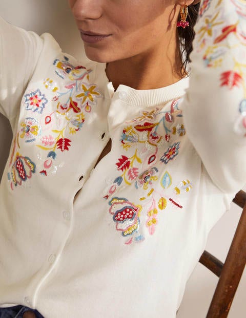 Somerset Bestickter Cardigan - Naturweiß Somerset Bestickter Cardigan - Naturweiß