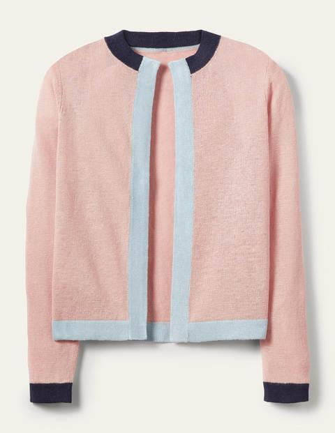 Dalton Linen Cardigan - Milkshake Colourblock Dalton Linen Cardigan - Milkshake Colourblock
