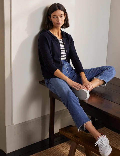 Elodie Lockerer Kapuzen-Cardigan - Navy Elodie Lockerer Kapuzen-Cardigan - Navy