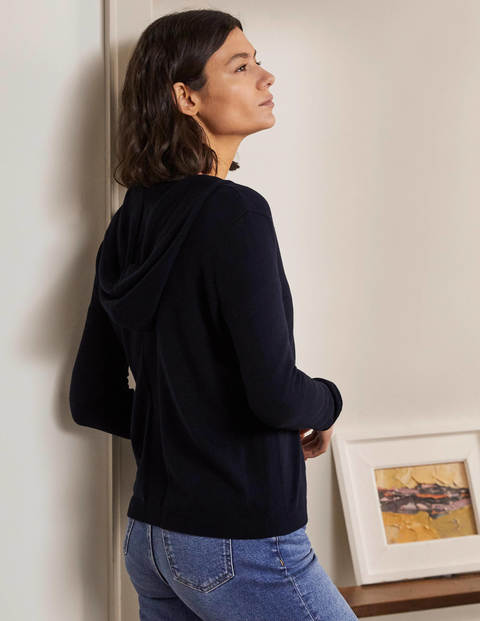 Elodie Lockerer Kapuzen-Cardigan - Navy Elodie Lockerer Kapuzen-Cardigan - Navy