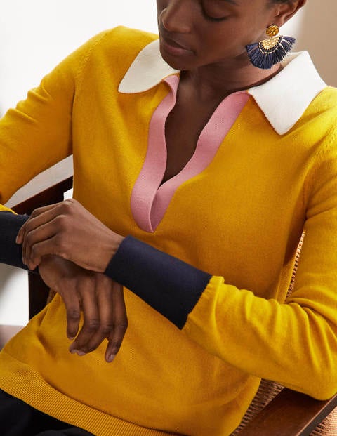 Pullover mit Kragen - Sonnengelb Pullover mit Kragen - Sonnengelb