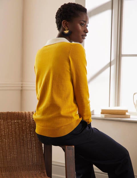 Pullover mit Kragen - Sonnengelb Pullover mit Kragen - Sonnengelb
