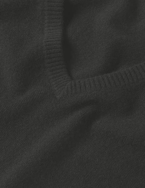 Cashmere V-neck Relaxed Jumper - Jet Black Cashmere V-neck Relaxed Jumper - Jet Black