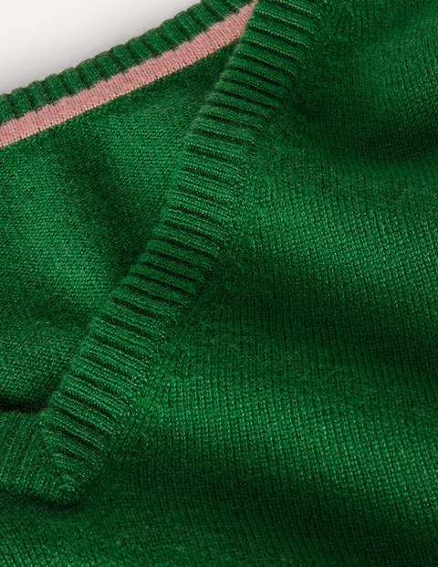 Pull col V décontracté en cachemire - Vert émeraude Pull col V décontracté en cachemire - Vert émeraude