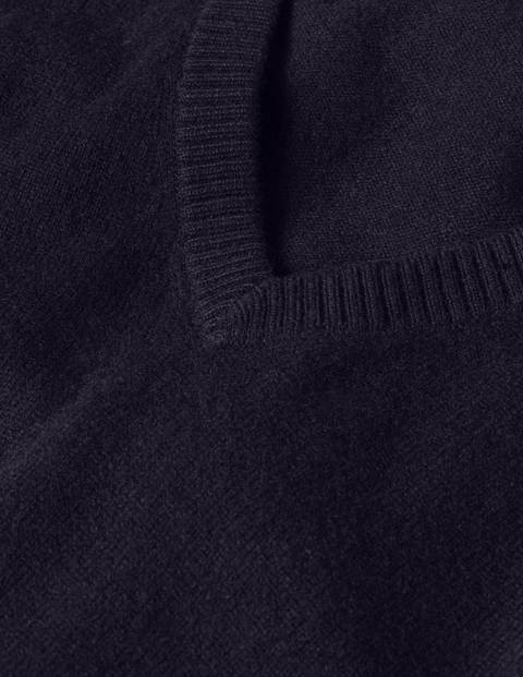 Lässiger Kaschmirpullover mit V-Ausschnitt - Saphirblau Lässiger Kaschmirpullover mit V-Ausschnitt - Saphirblau