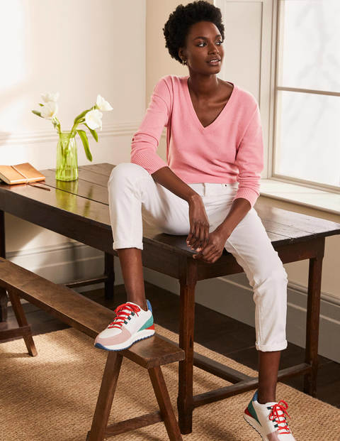 Cashmere V-neck Relaxed Jumper - Rose Quartz Pink Cashmere V-neck Relaxed Jumper - Rose Quartz Pink