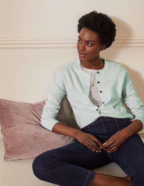Bequemer Kaschmircardigan - Aquamarinblau Bequemer Kaschmircardigan - Aquamarinblau