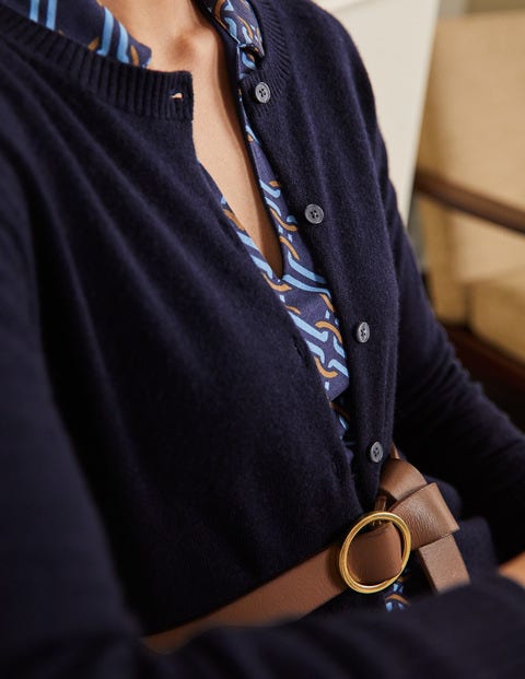 Bequemer Kaschmircardigan - Saphirblau Bequemer Kaschmircardigan - Saphirblau