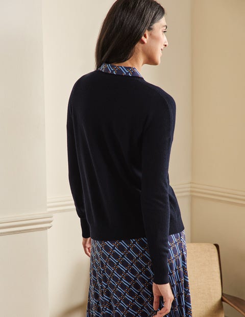 Bequemer Kaschmircardigan - Saphirblau Bequemer Kaschmircardigan - Saphirblau
