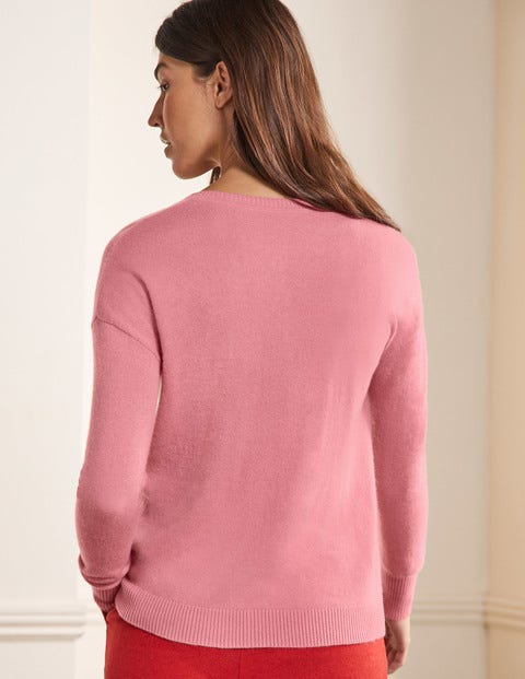 Bequemer Kaschmircardigan - Rosenquarz-Rosa Bequemer Kaschmircardigan - Rosenquarz-Rosa