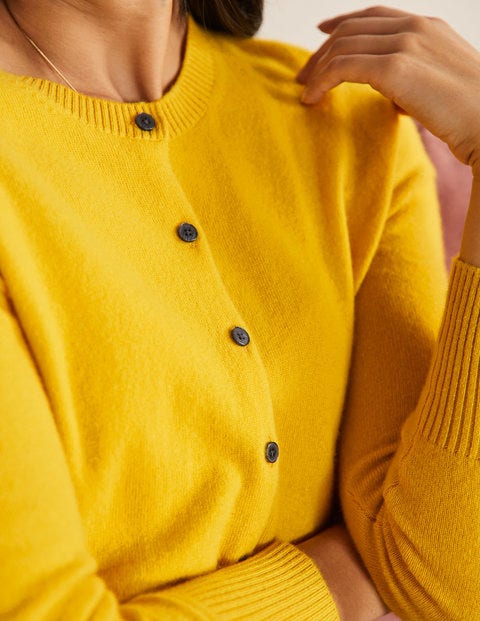 Bequemer Kaschmircardigan - Zitronengelb Bequemer Kaschmircardigan - Zitronengelb