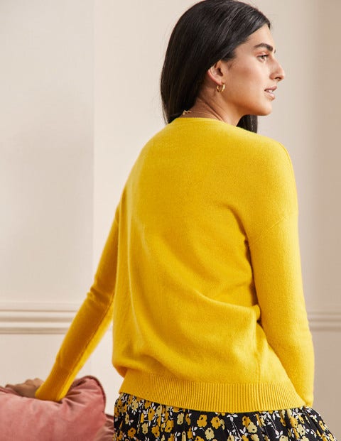 Bequemer Kaschmircardigan - Zitronengelb Bequemer Kaschmircardigan - Zitronengelb