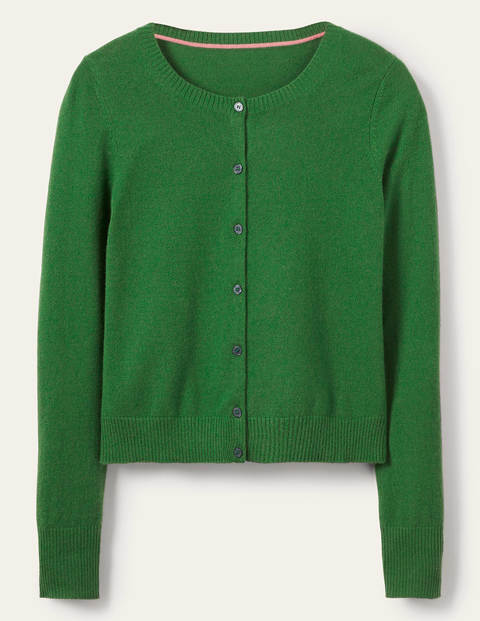 Cashmere Cropped Cardigan - Emerald Green Cashmere Cropped Cardigan - Emerald Green