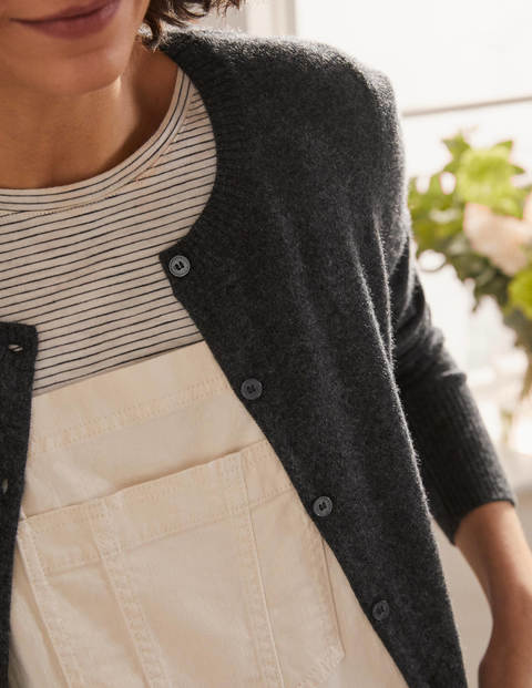 Cashmere Cropped Cardigan - Black Diamond Cashmere Cropped Cardigan - Black Diamond