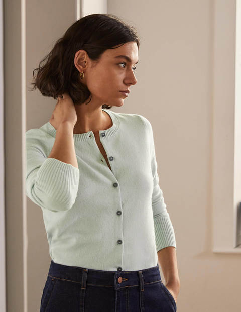 Cardigan court en cachemire - Bleu turquoise Cardigan court en cachemire - Bleu turquoise