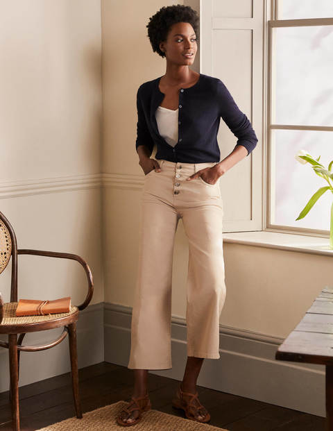 Cashmere Cropped Cardigan - Navy Cashmere Cropped Cardigan - Navy