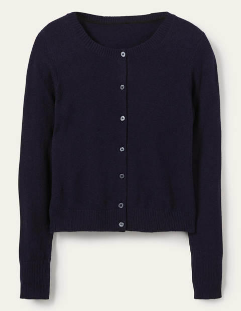 Cashmere Cropped Cardigan - Navy Cashmere Cropped Cardigan - Navy