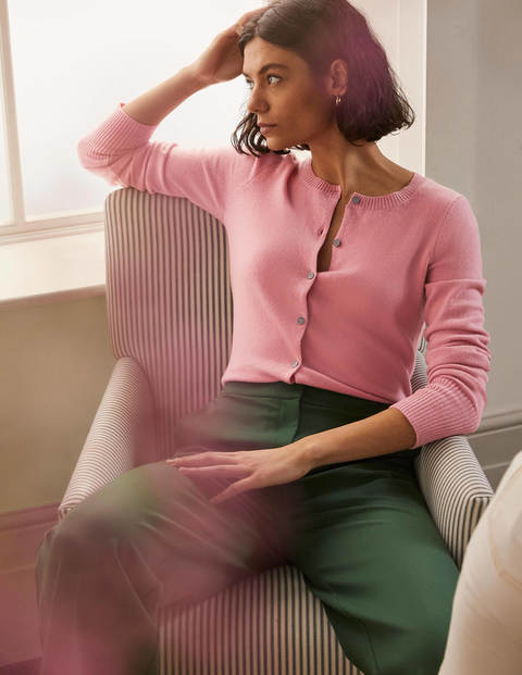 Cashmere Cropped Cardigan - Formica Pink