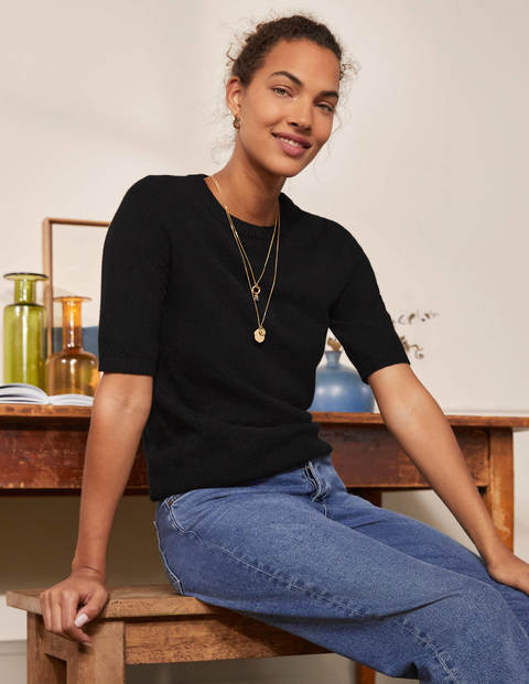 Cashmere Knitted Top - Jet Black Cashmere Knitted Top - Jet Black