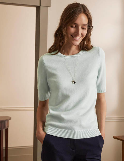 Cashmere Knitted Top - Aquamarine Blue