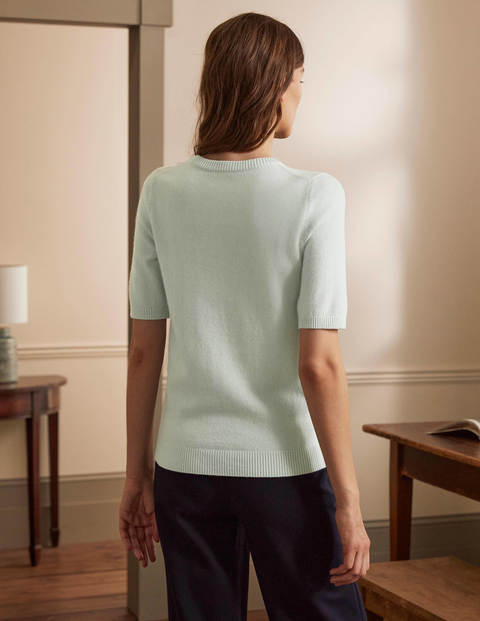 Kaschmirstrickoberteil - Aquamarinblau Kaschmirstrickoberteil - Aquamarinblau