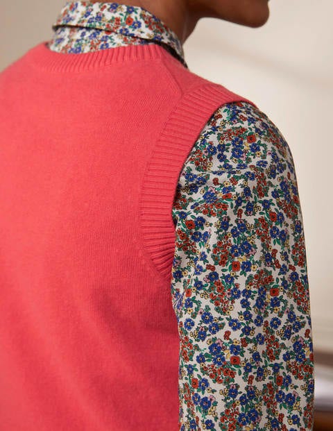 Cashmere Sweater Vest - Coral Cashmere Sweater Vest - Coral